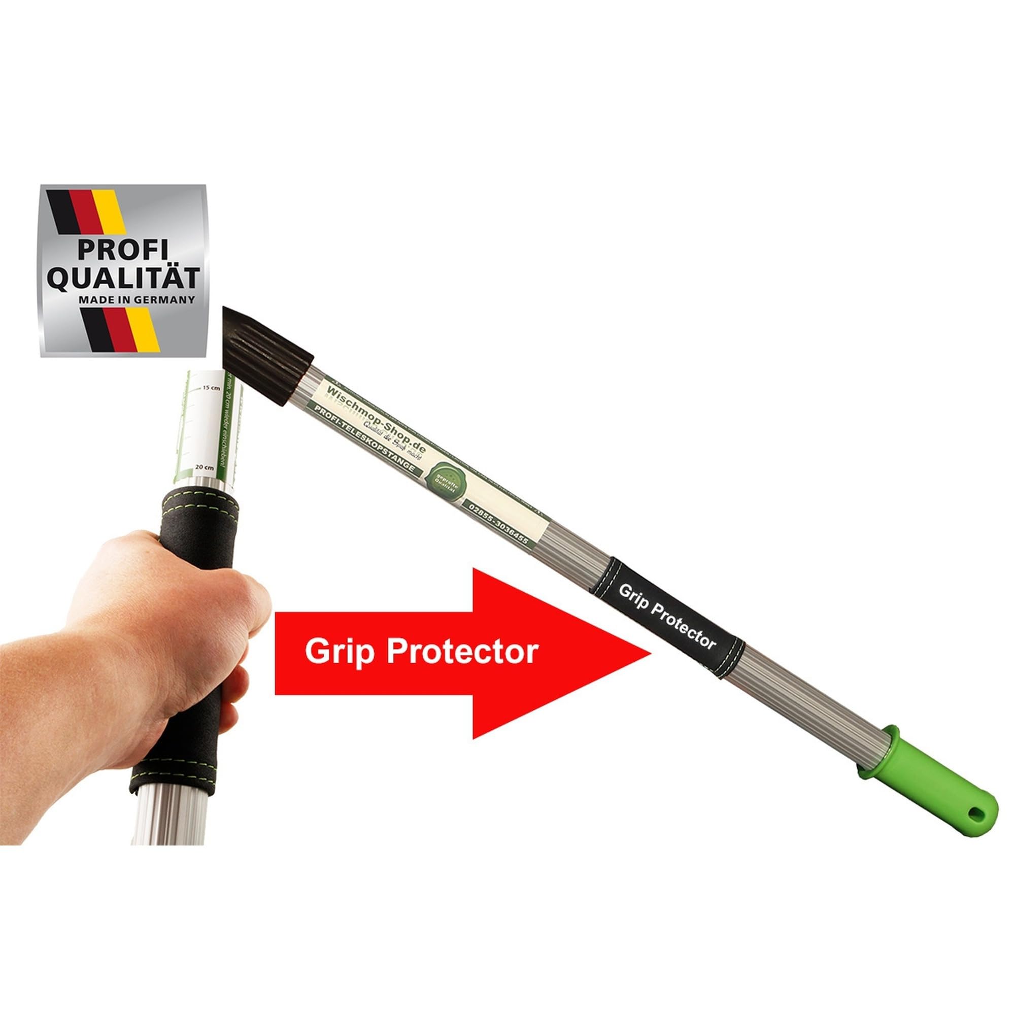 Asta telescopica per barca, 4 livelli, 3 m, filettatura 1/4"