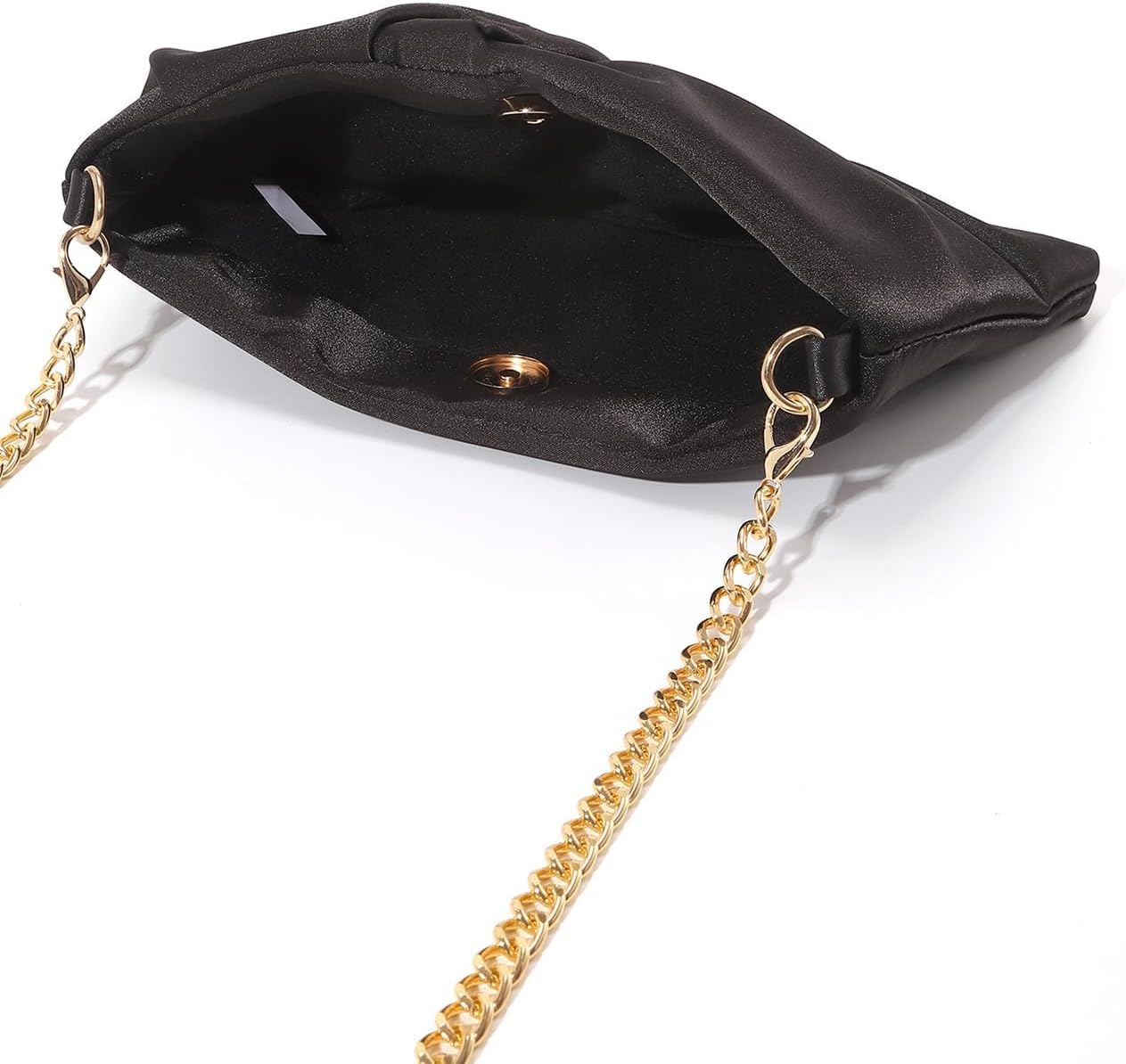 Women's Satin Purse Ruched Evening Clutch Handbags for Women Formal Party Shoulder Bag