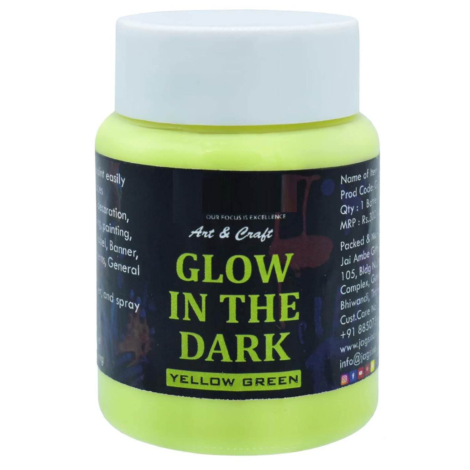 KRAFTMASTERS Neon Green Glow In The Dark Paint for walls is waterbased