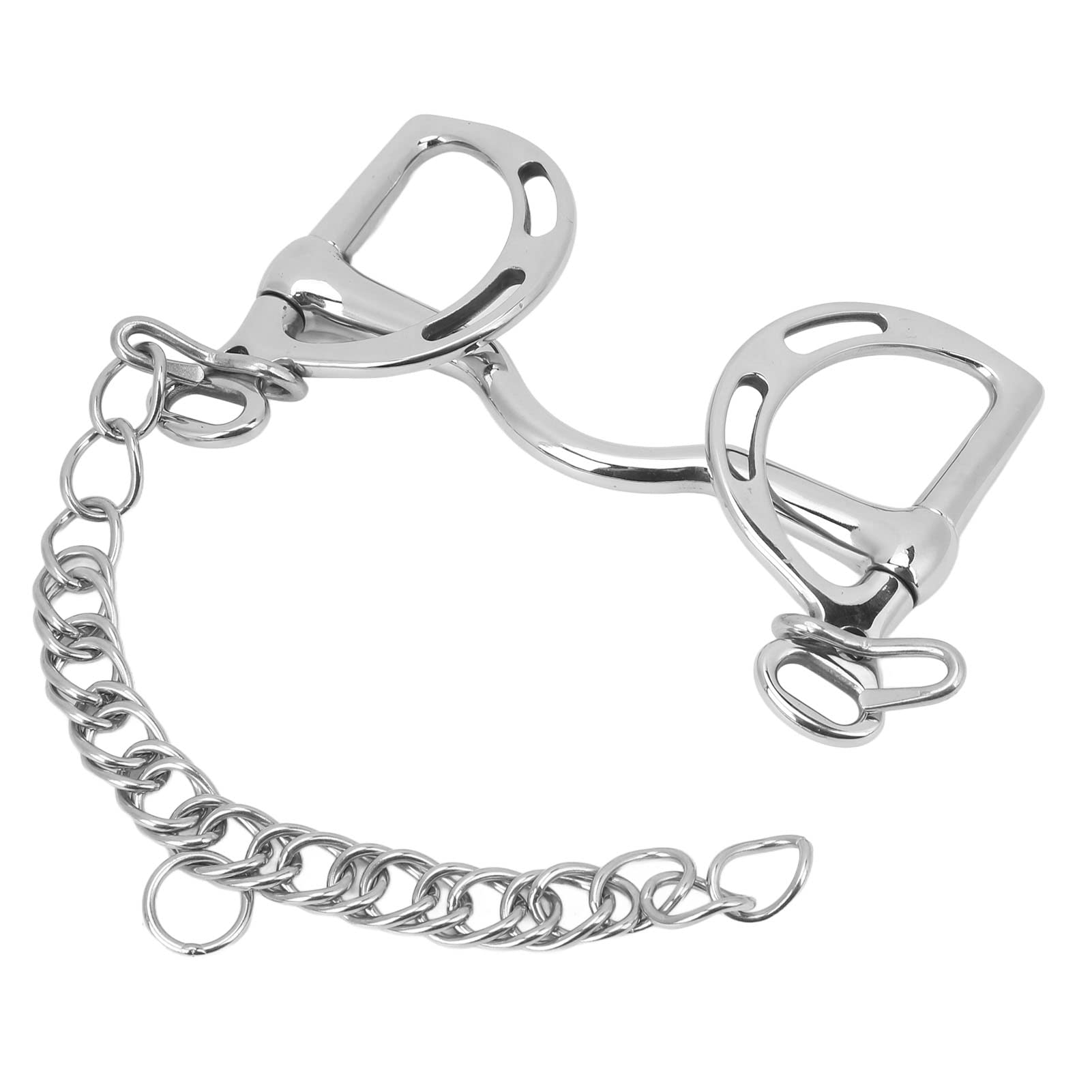 BestAlice Filetto per Cavallo, Morso per Cavallo in Acciaio Inossidabile Filetto per Cavallo da Masticare, Anello a D Filetto per Cavallo in Acciaio Inossidabile Filetto per Bocca di Cavallo con Caten