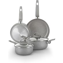 KASANOVA Traditional Baking Pan Set, Non-Stick Pan Set, Saucepan Set, Healthy, Fast and Uniform Cooking, Made in Italy 6 Pieces