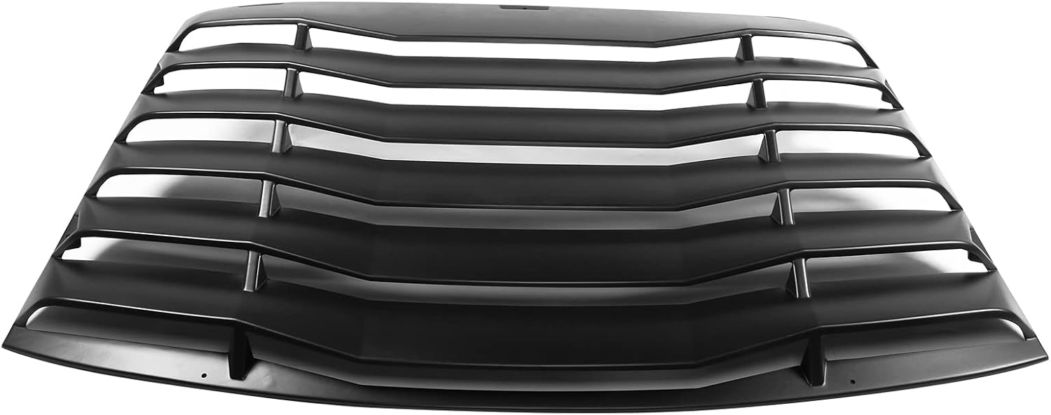 FREEMOTOR802 Compatible with 1999-2004 Ford Mustang Rear Window Louver Black ABS Plastic Rear Windshield Sun Shade Cover
