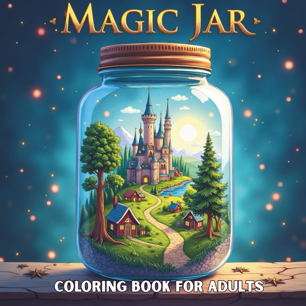 Magic Jars Coloring Book For Adults: Enchanting Miniature Worlds in Glass Jars to Relax, Unwind, and Color