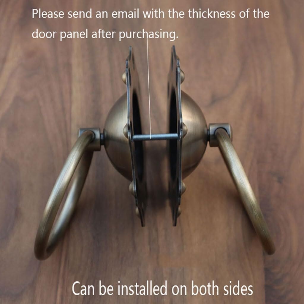 Screws Antique Copper Door Knock Classical Door Knock for Garden Wooden House Door Ring Knocker(A,Ring 6cm)