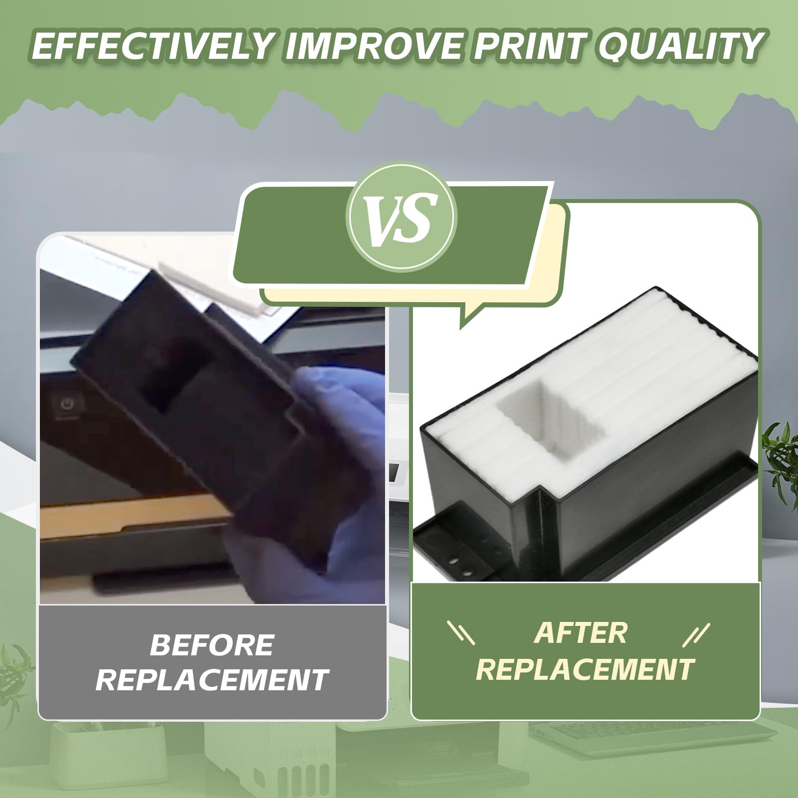 2 Uds Esponja de Tinta Residual para Epson XP900 XP950 XP960/XP-900 XP-950 XP-960 EP-979, EP-978 1607470 Almohadillas de Tinta de Desecho