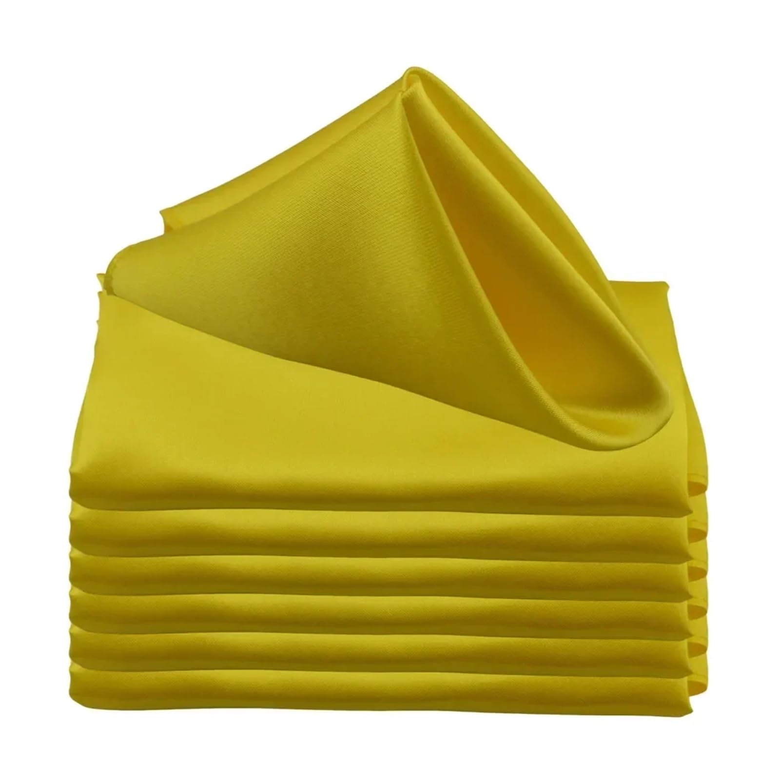 Satin Dinner Napkins 30pcs Satin Square 30cm Napkins Handkerchief Table Dinner Napkin for Wedding Party Decoration Birthday Cloth Tea Towel(Yellow)