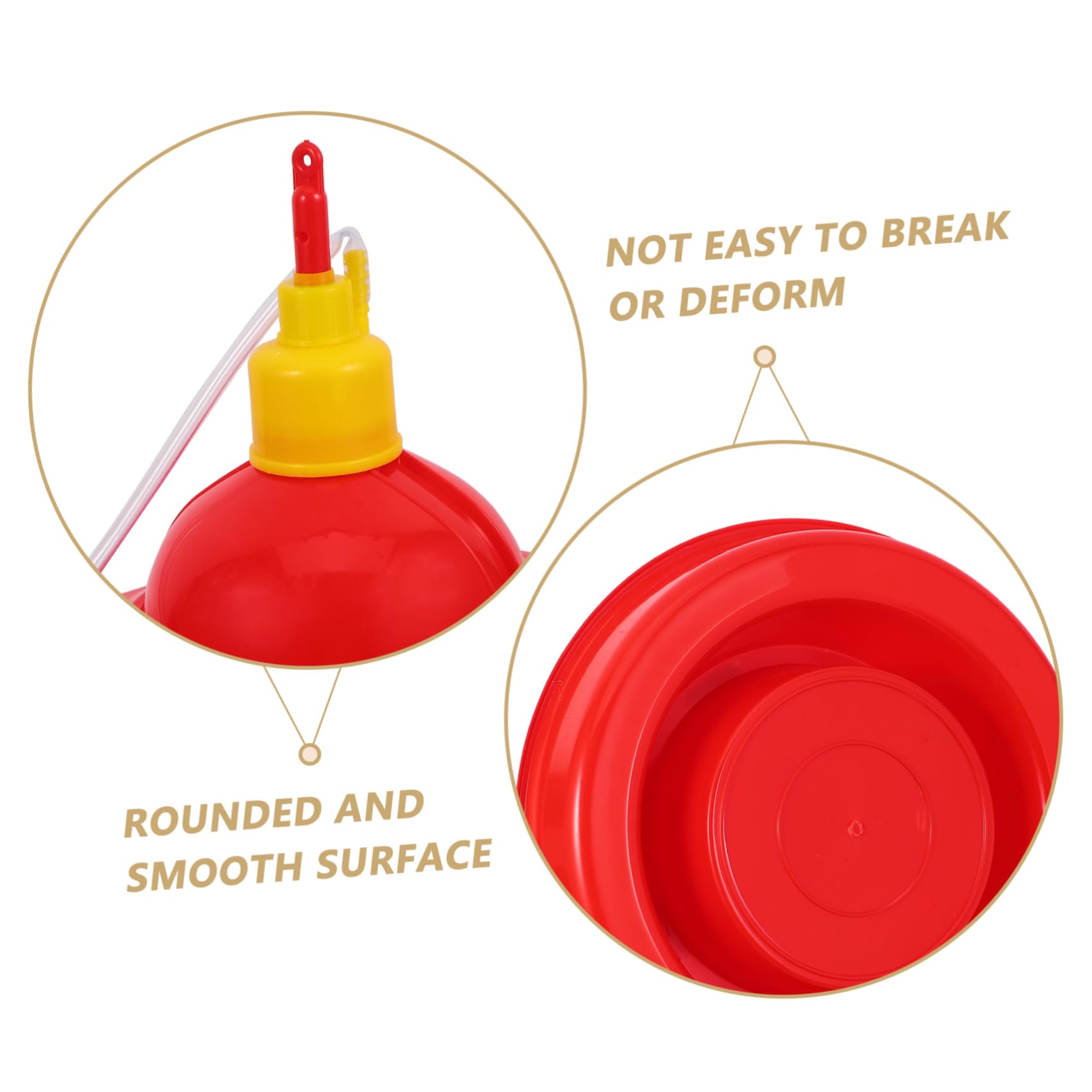 Abbeveratoio per Pollame in Plastica Pp Rosso Design Unico e Struttura Robusta, Distributore D'acqua Stabile per Polli e Pappagalli a Casa in Zoo