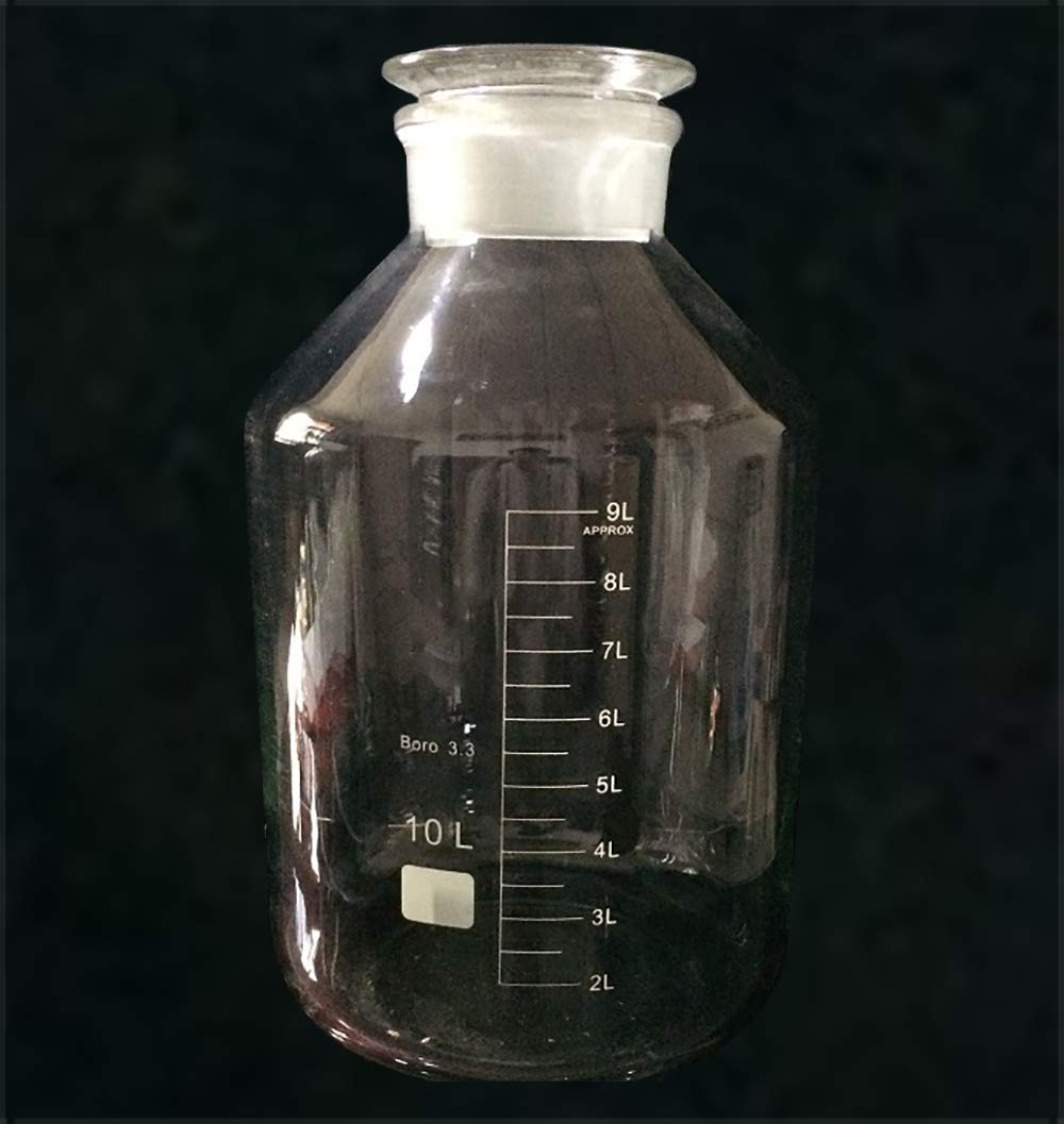 Frasco de reactivo graduado de vidrio de borosilicato con boca ancha y tapón de vidrio esmerilado, capacidad de 7500 ml a 50000 ml(10000ml)