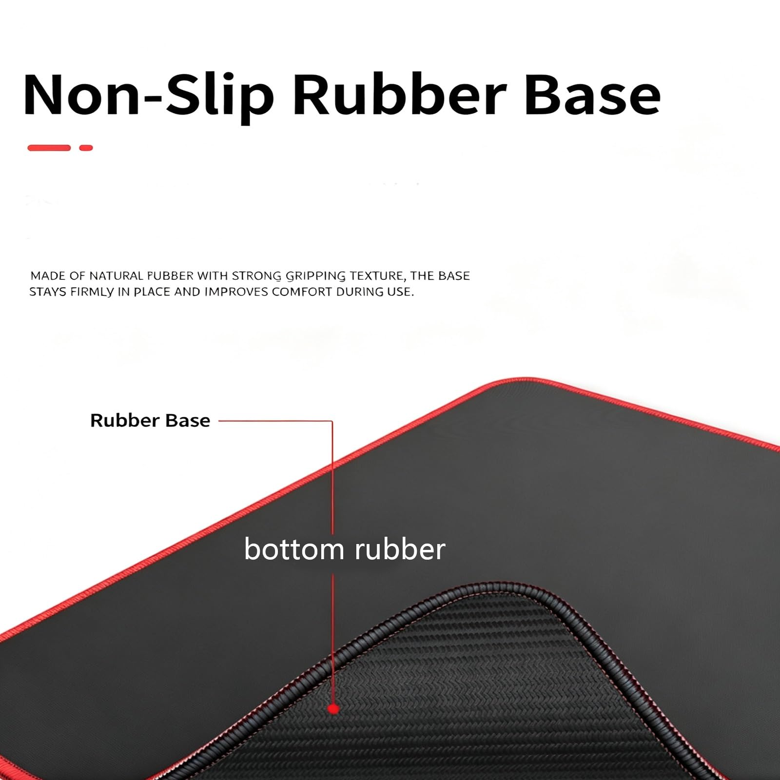 Tappetino mouse gaming grande XXL con bordi cuciti | Impermeabile antiscivolo tappetino scrivania for PC ufficio e gioco(Red,500*1000‑2mm)