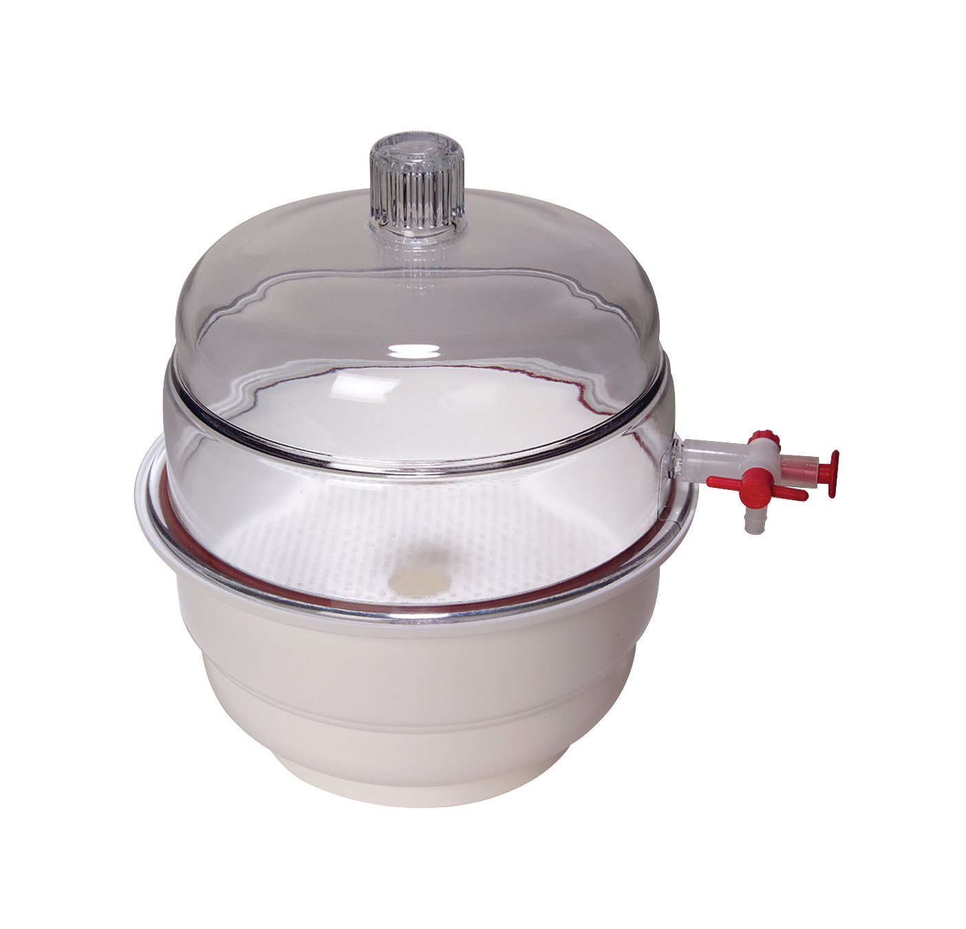 United Scientific 55201 Polypropylene Non Vacuum Dessicators with Polycarbonate Cover, 152.4mm Diameter