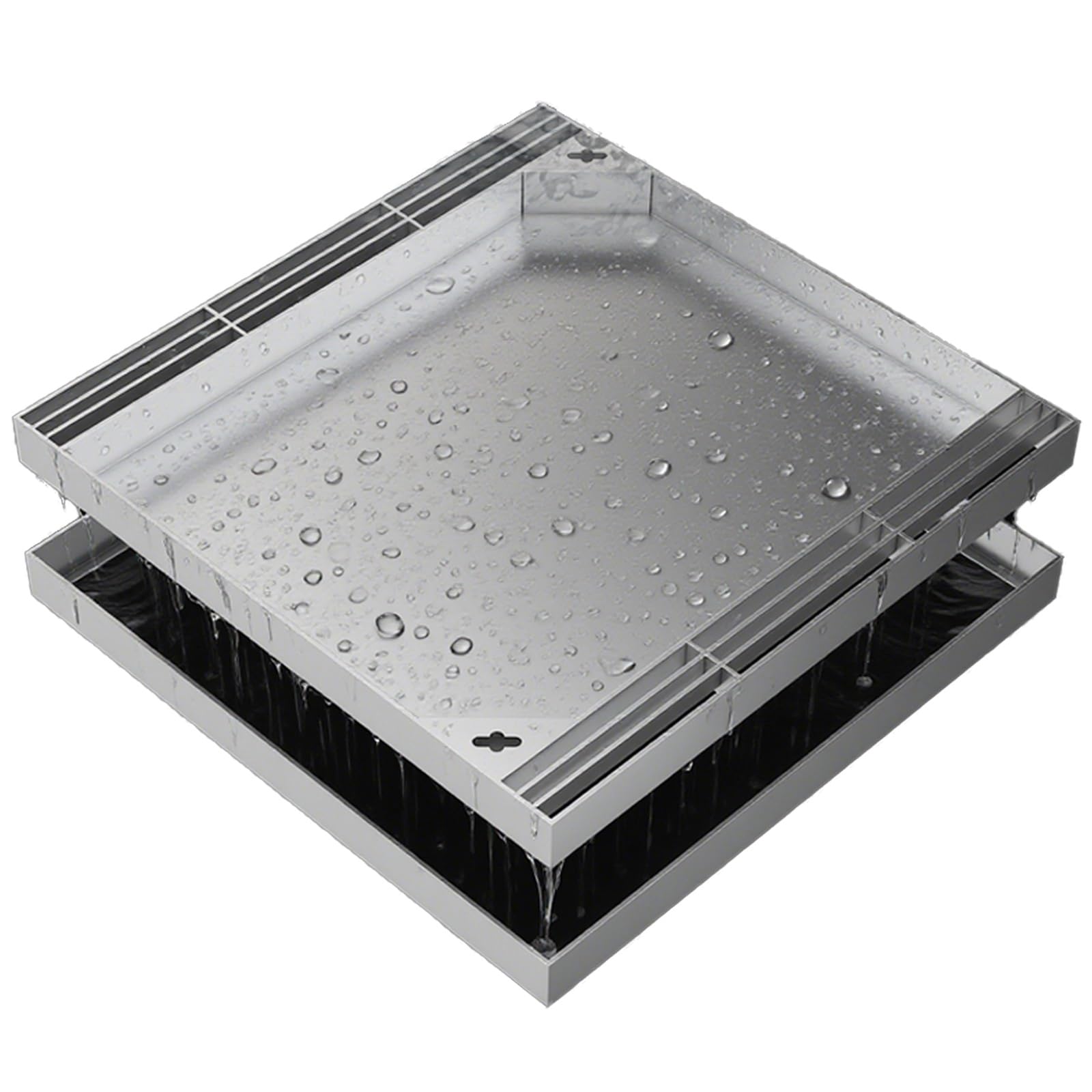 WXPGFEQ Stainless Steel Drain Cover 60x60cm Efficient Water Draina Grate for Pavement and RustResistant Access Cover Ideal for Outdoor UseDesign