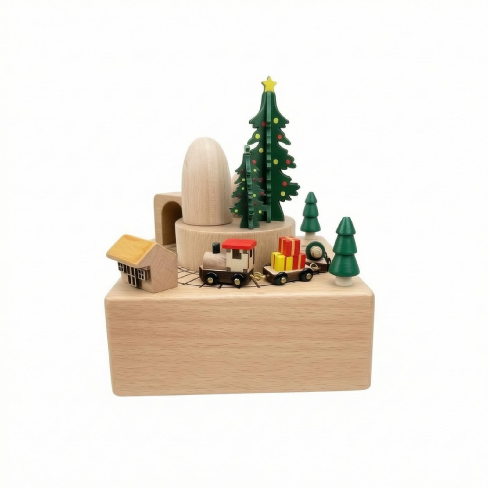 Milageto Carillon in Legno Decorativo Carillon con Statuina Compatto Scatola Musicale per Cameretta
