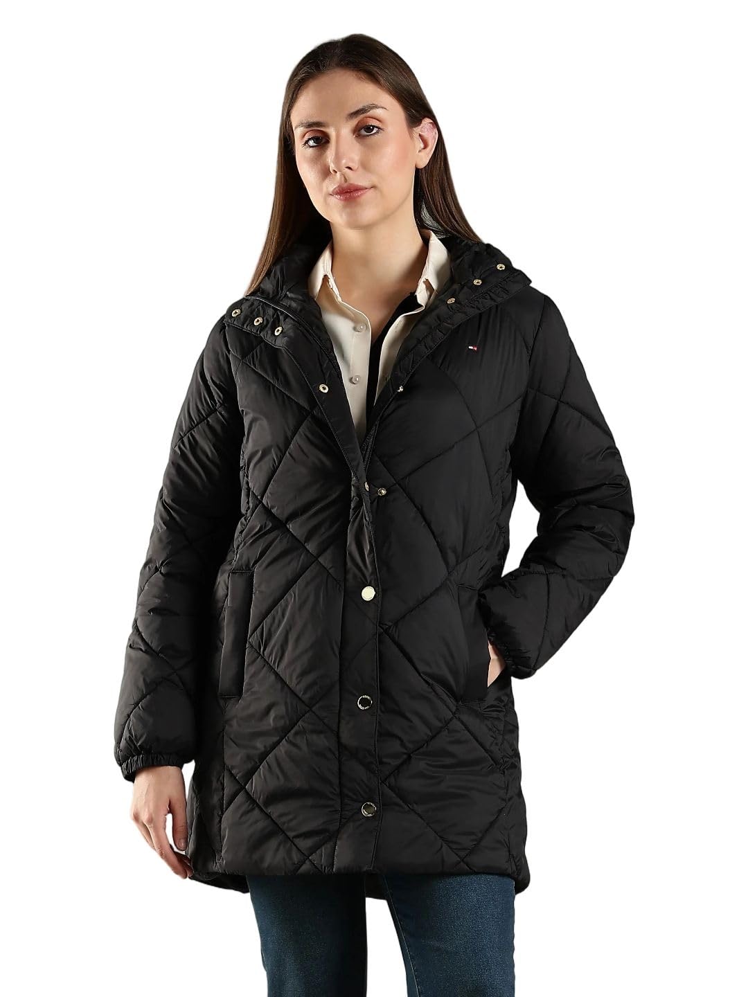 tommy hilfiger Regular fit polyamide hooded puffer jacket-picture-35
