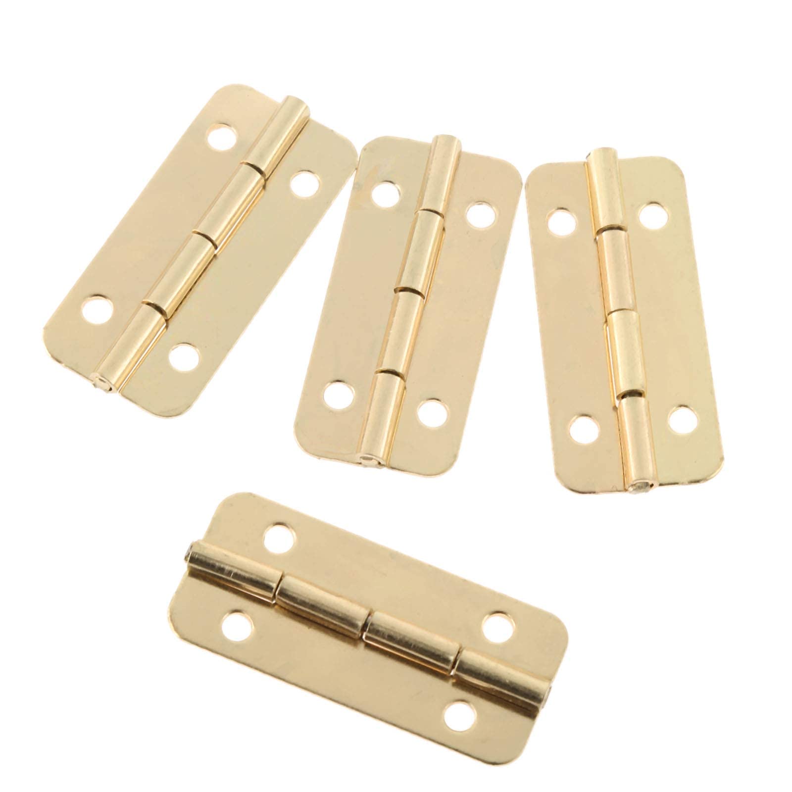 Zawias, 4 szt. 37 x 17 mm złote drzwi meblowe do pudełka biżuteria skrzynia prezent wino drewniana obudowa domek dla lalek szafka