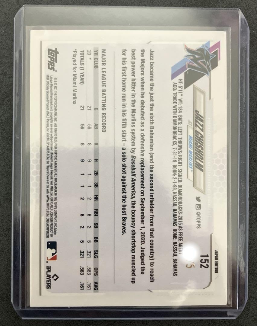 Amazon.co.jp: TOPPS ジャズ チザム ジュニア JAPAN EDITION 2021 RC 