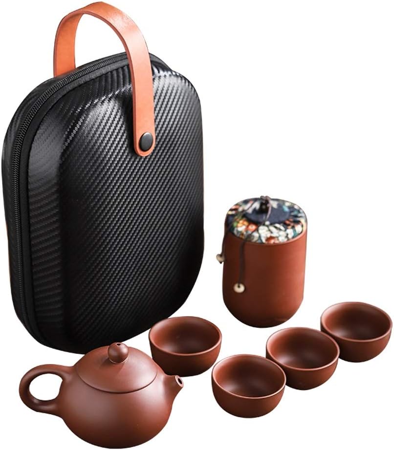 Sand Tea Cups Ceramic Portable Teapot Set Outdoor Travel Gaiwan of Ceremony Teacup