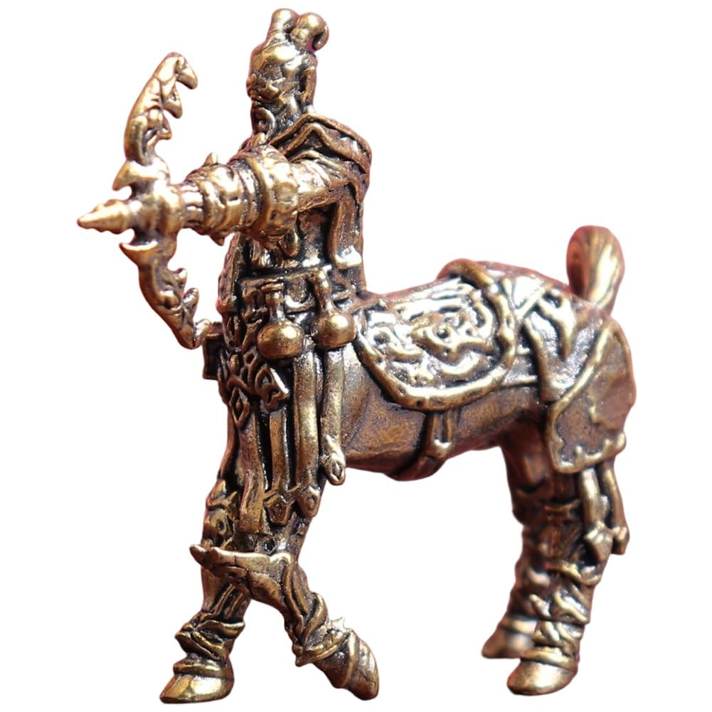 Ppmter Brass Copper Centaur Warrior Statue Horse Ornament Soldier Figurine Centaur Ornament Craft Small Desktop Decor Chinese Feng Shui Ornaments