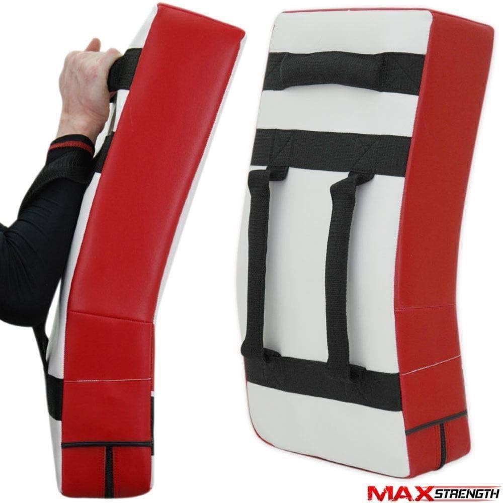 MAXSTRENGTH Escudo de Entrenamiento de Kickboxing Profesional, Almohadilla Curva de Muay Thai, Escudo de Cuerpo Strike | Ideal para MMA, Artes Marciales, Entrenamiento