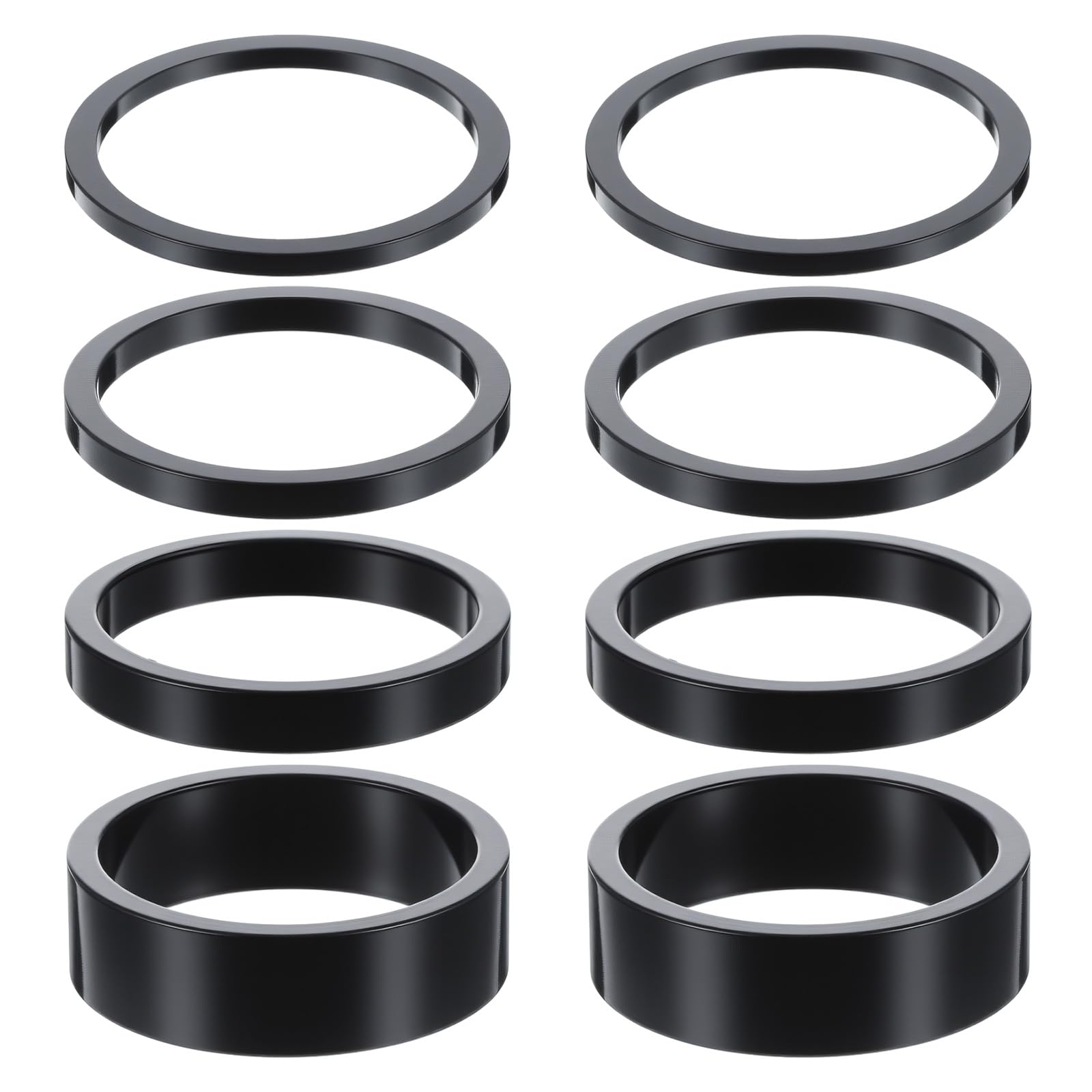 8 Pcs Bicycle Headset Spacer, Aluminum Alloy Bike Headset Stem Spacers Threadless Fork Washer Fit for 1 1/8-Inch Stem (2mm 3mm 5mm 10mm)