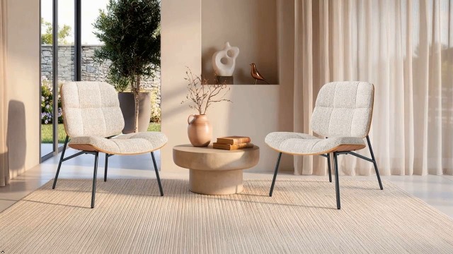 Sillón moderno sin brazos Naranja miniatura 7