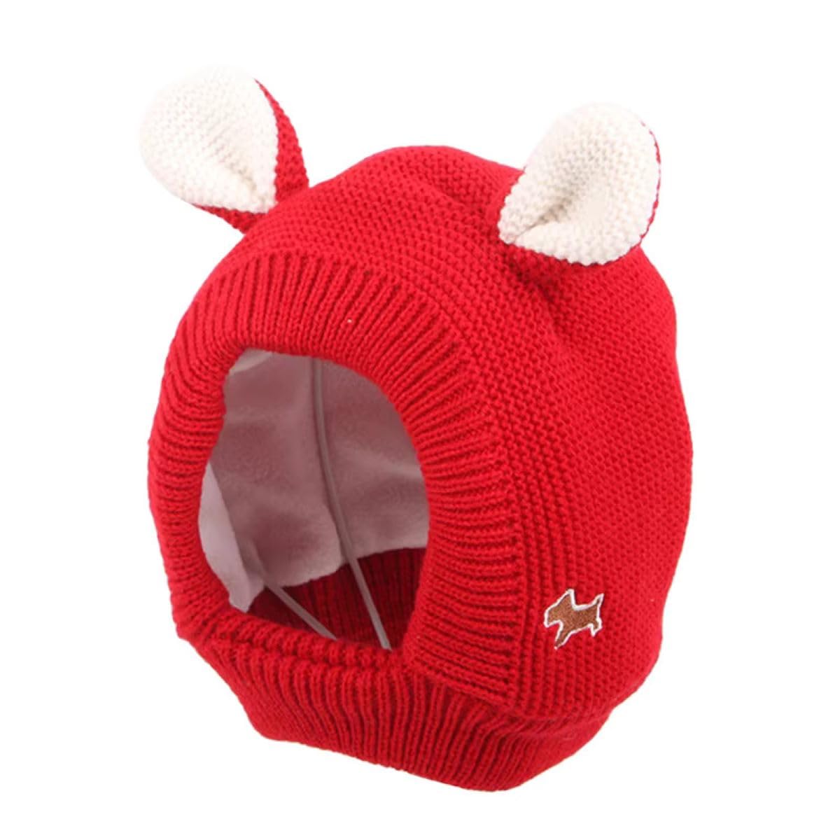Baby's Super Warm Winter Woolen Skull Beanie Cap with Fur Inside | Monke Cap with Dog Ears (Age: 2 Years to 8 Years)