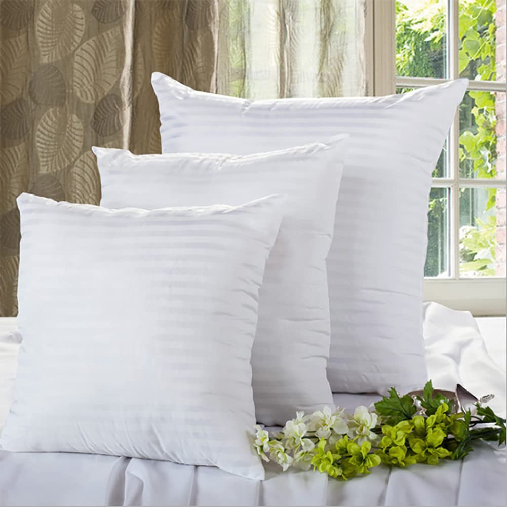 QTANZIQI Lot de 4 oreillers ergonomiques 40 x 40 cm avec Housses de Coussin Blanches, oreillers intérieurs Doux Confortables, Rembourrage de Coussin Amovible Lavable pour Un Meilleur Sommeil.