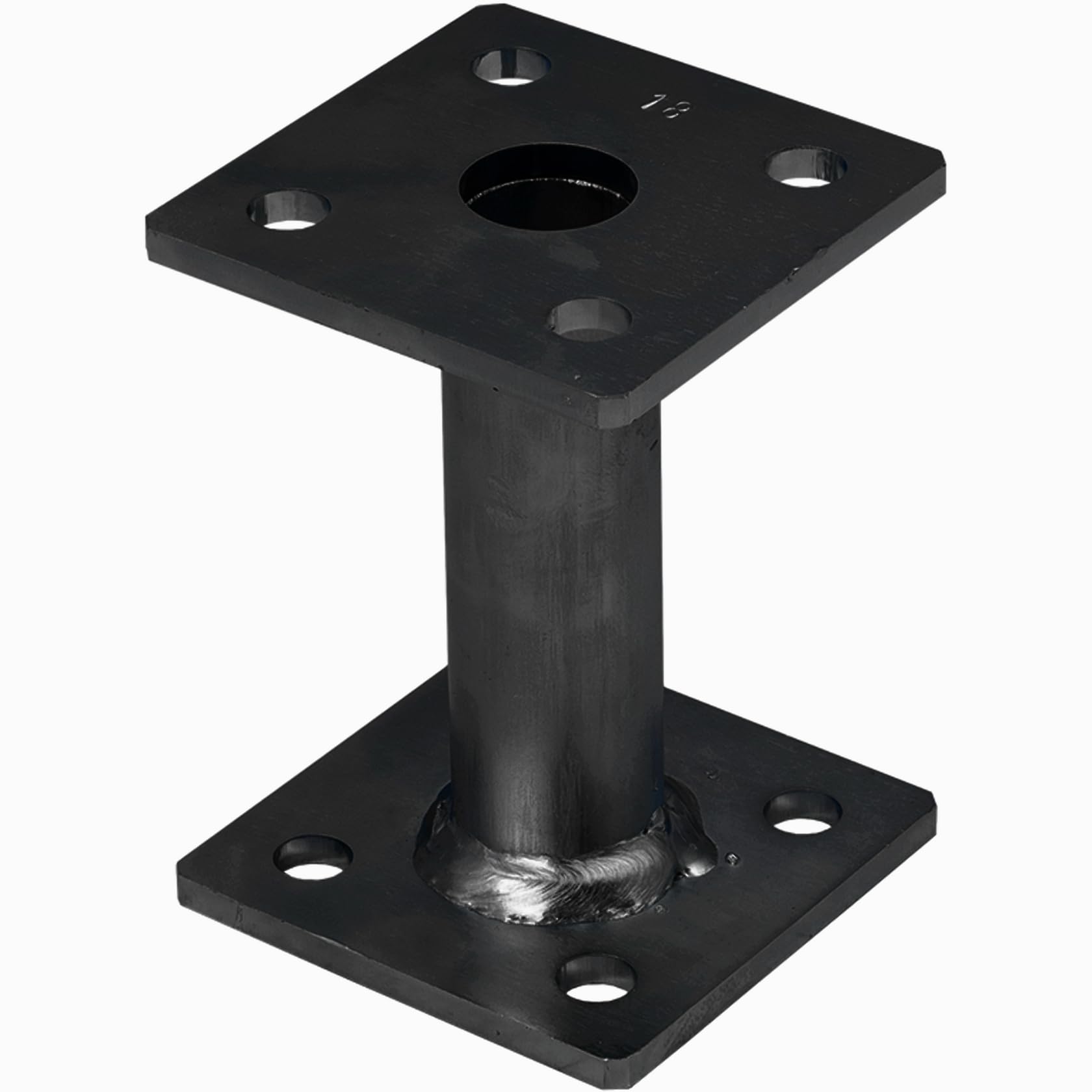Ss8 Black Bolt Down 80Mm (Pack Of: 1) Pergola Elevated Post Base Support Heavy Duty Galvanised 4Mm Fence Foot Bracket - Fencing, Decking
