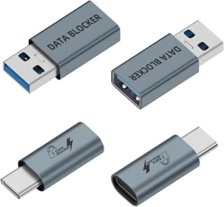 Pastall 4-Pack USB Data Blocker & USB C Data Blocker,Protect Against Illegal Downloading and Juice Jacking for Smartphone,PC,Laptop,Tablet,Only for Charging