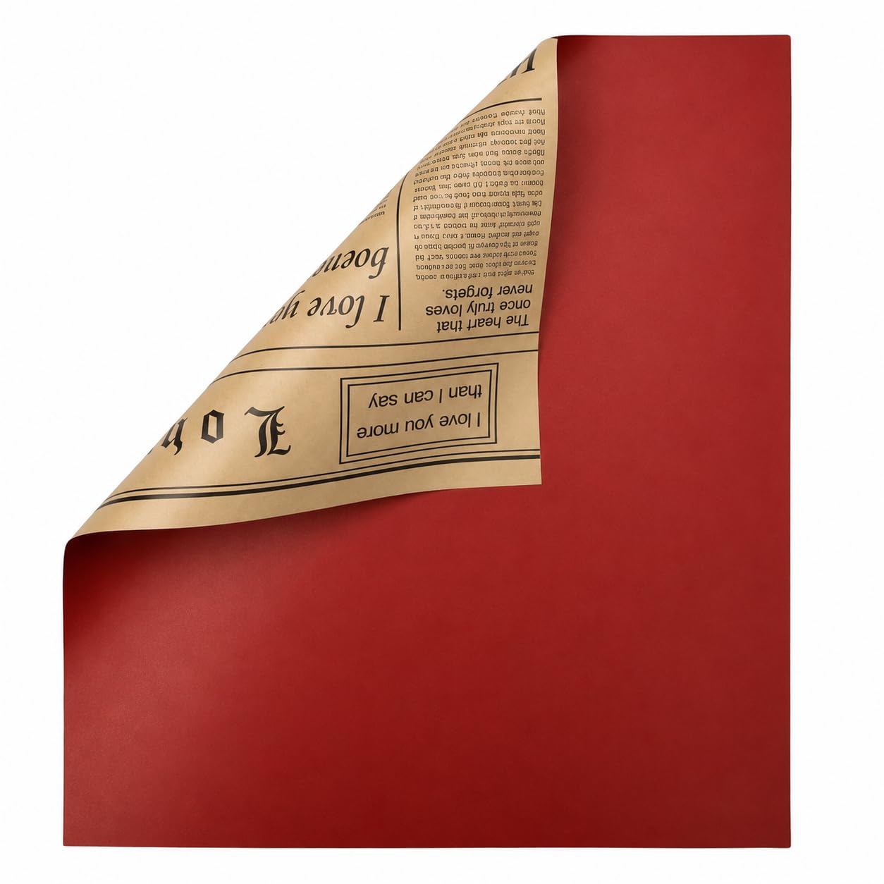 Velme Craft 10 Sheets Maroon Newspaper Print Flower Wrapping Paper | Waterproof Elegant Bouquet Wrapping for Florists, Gifts, Weddings, Birthdays & Valentine’s Day Decor-image-5