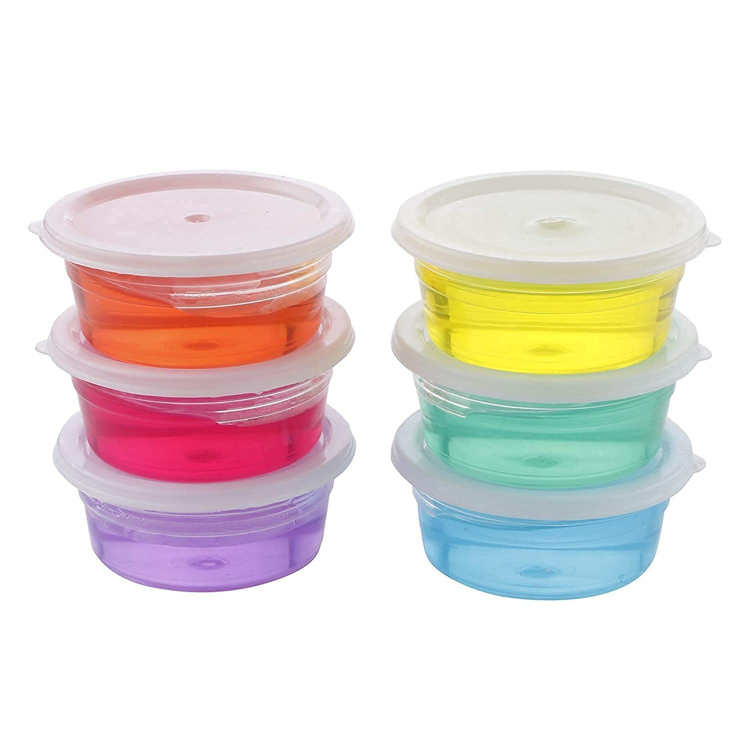 HBM Slime kit, Colors Non-Toxic Clear Crystal Slime Soft Jelly Clay Putty mud Stress Relief Toy Jelly Toy for Kids & Adult, DIY Slime Making- Multi Color (6 Pieces (Small), Multicolor)