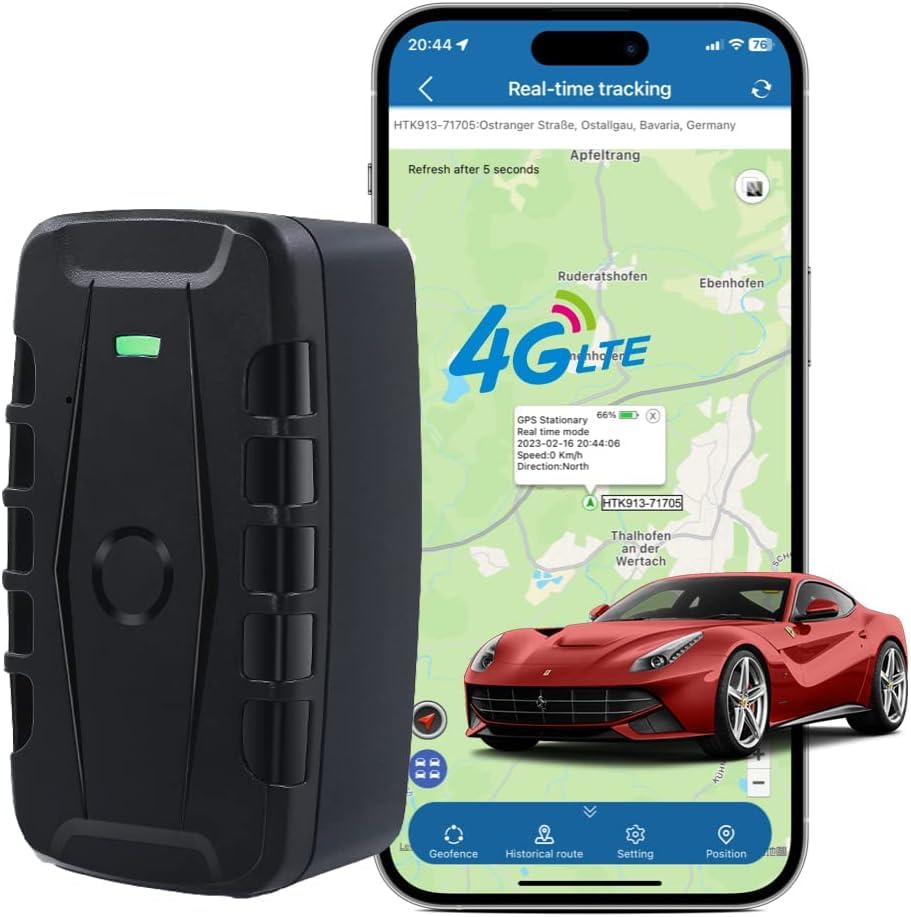 TKMARS 4G Car Magnetic GPS Tracker 20000mAh Long Battery Life Accurate Real Time Location Waterproof GPS Tracker for Truck Motorcade with Free App No Subscription Fee TK918