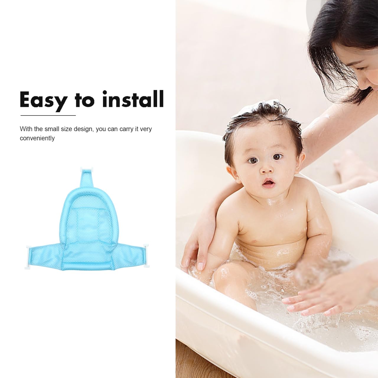 Milisten Adjustable Bath Seat Net with Breathable Mesh Fabric PP Support for Shower Skid Tub Pad Comfortable and Secure Bathing Aid for Newborns