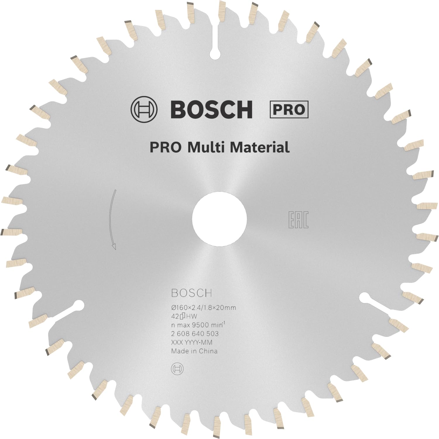 Bosch 1X Lama Per Sega Circolare Pro Multi Material A Filo Per Seghe Portatili (Per Alluminio, Materiali Plastici, Ø Mm, Professional Accessorio Sega Circolare Portatile)-image