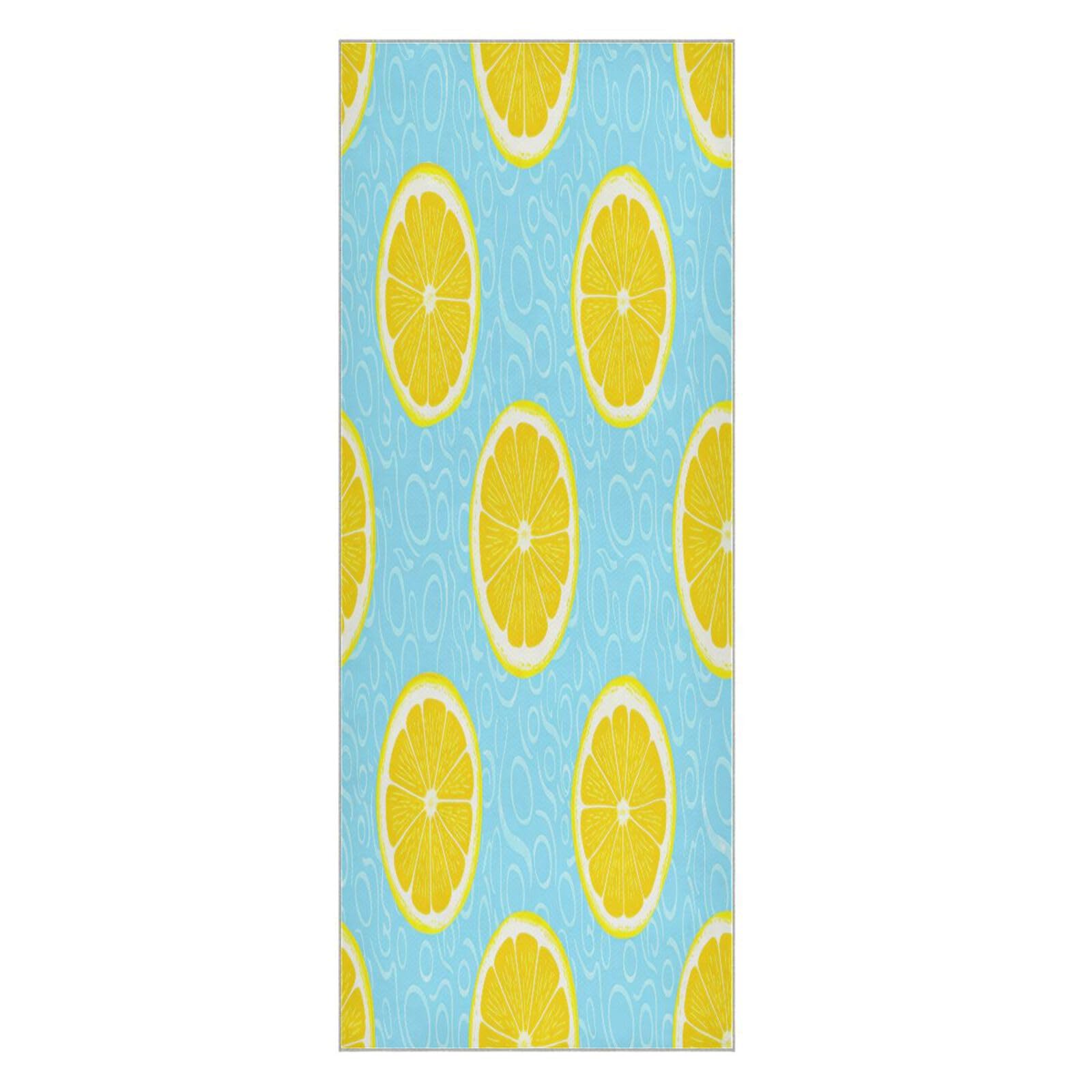 BURSTDDY Lemon Slices Hot Yoga Towel Absorbent Non Slip Yoga Mat Towel