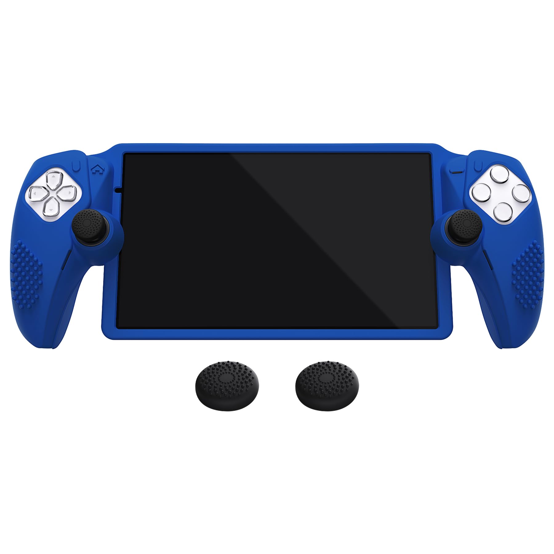 PlayVital Cover Silicone per PS Portal Remote Player,Custodia Protettiva Skin Grip Antiscivolo Copri Levette Analogiche per PS Portal-3D Borchiate-Blu