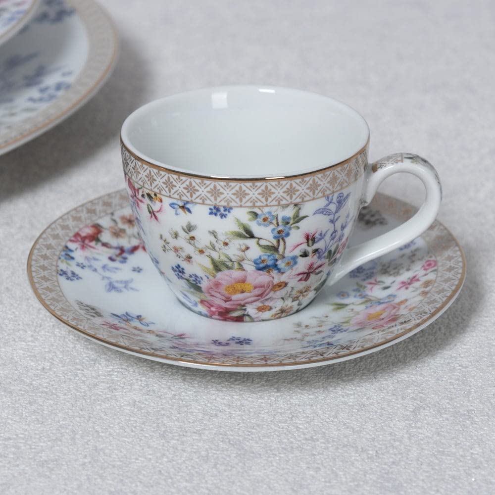 Homes r us Royal Garden Coffee Cup & Saucer, Multicolour - 110 Ml-5110500909033