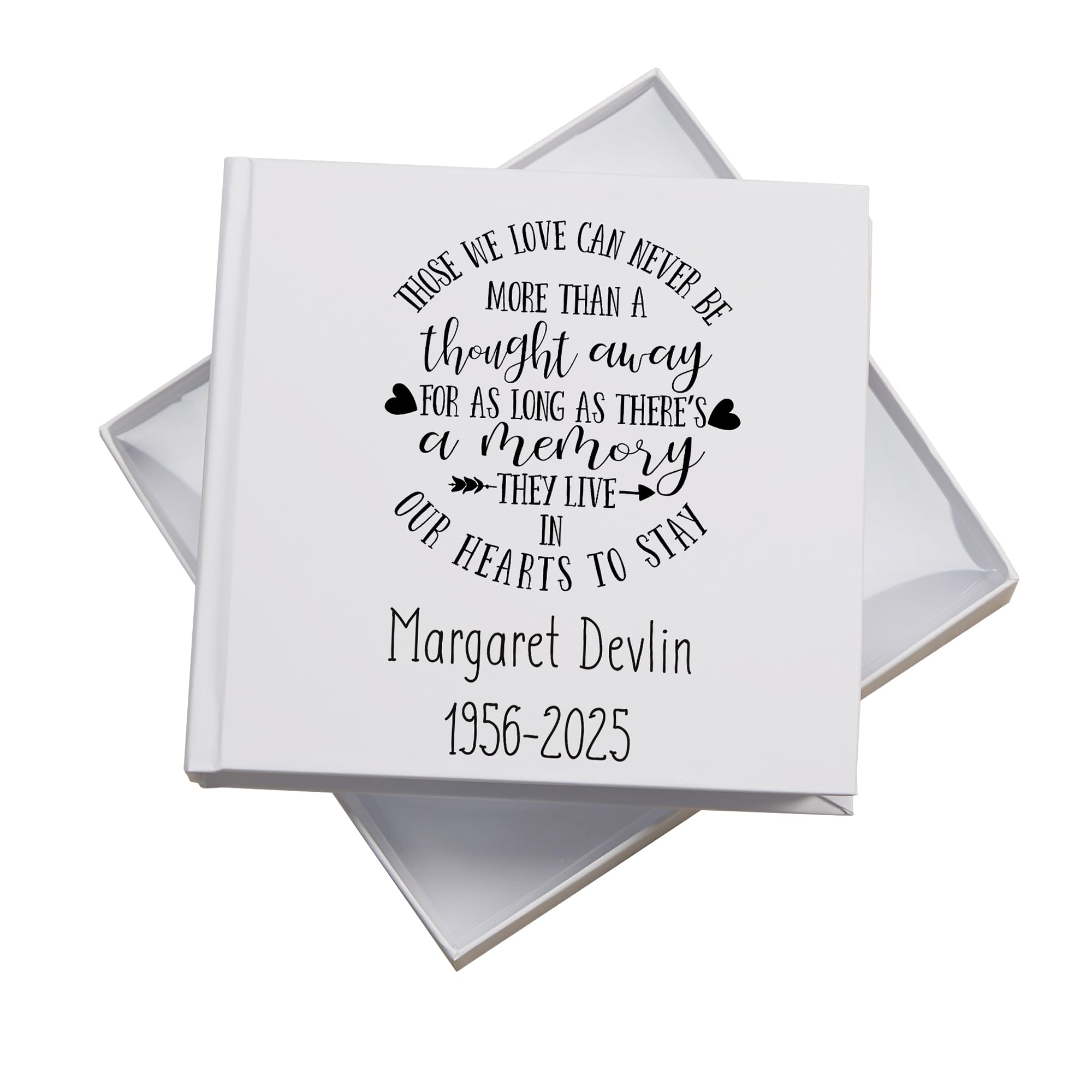 Ukgiftstoreonline White Personalised Those We Love Memorial Remembrance Photo Album