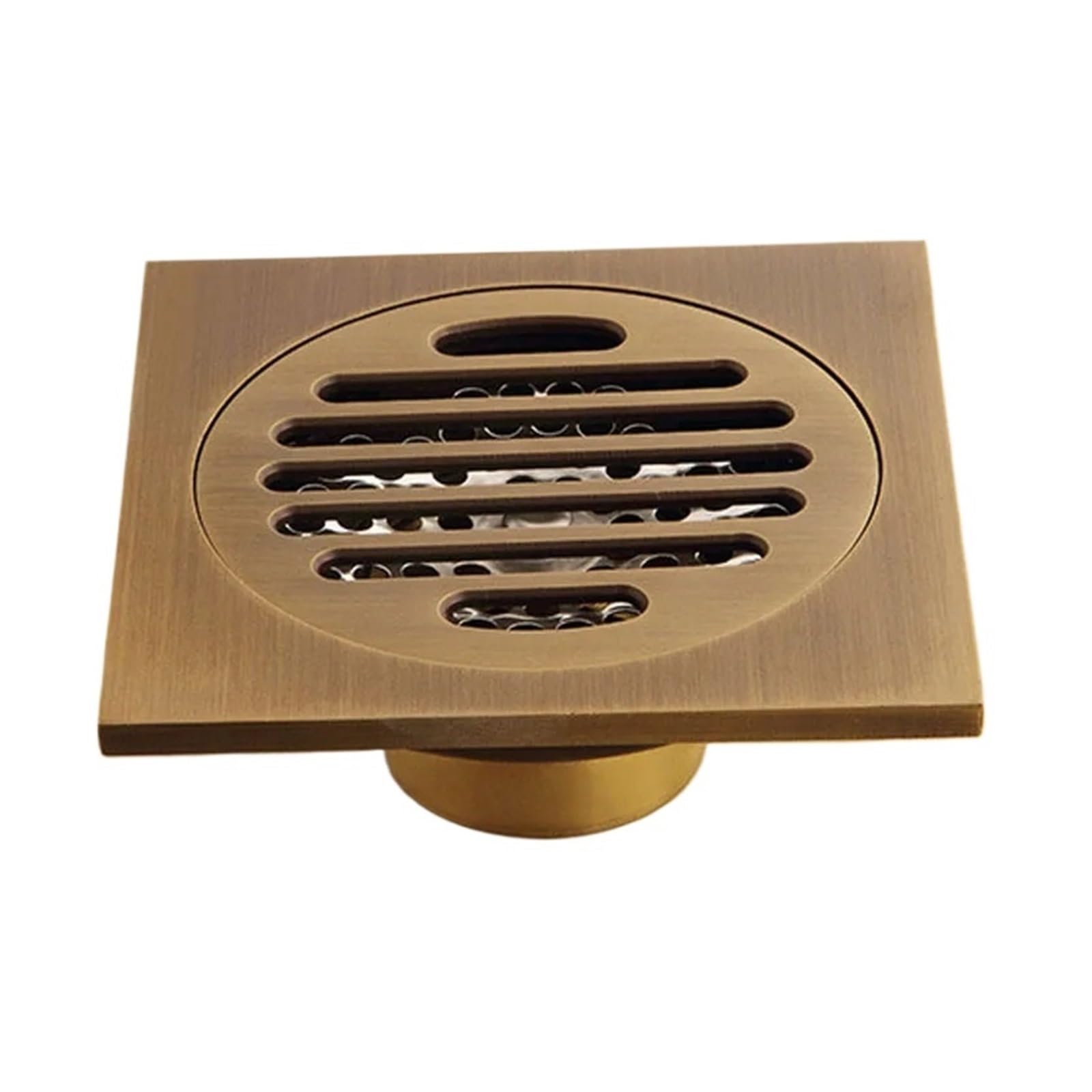 1PCS 100×100mm Antique Brass Carved Floral Floor Drain YT-2104, Decorative Waste Grate Bathroom Accessory