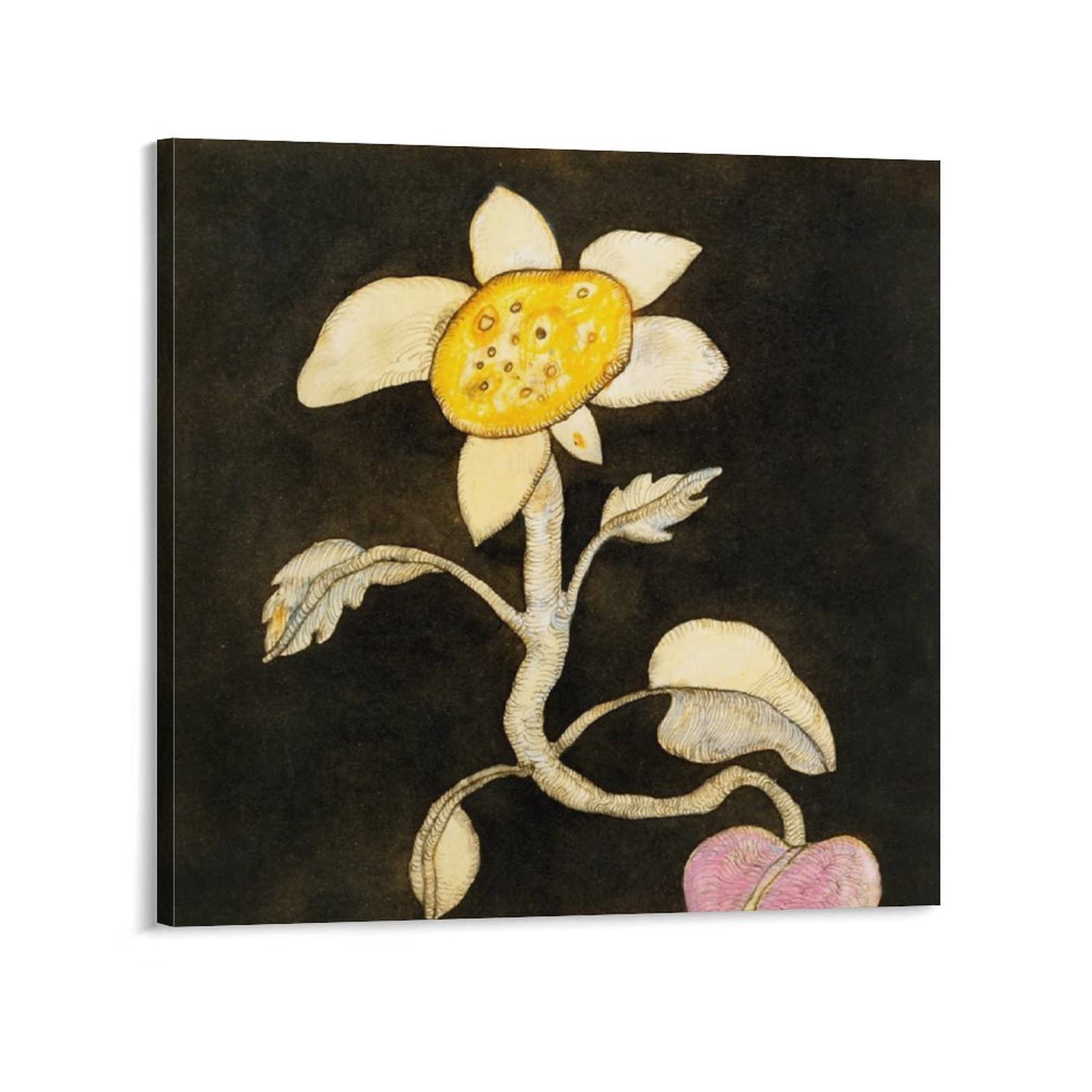 QUBOX Jorgen Chowdhury Indian Wind Oil Painting Flower II Poster Room Hanging Poster And Wall Art Picture Print Modern Family Bedroom Decor Posters 28x28inch(70x70cm)