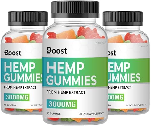 Boost Gummies - Gomitas de cáñamo Boost (paquete de 3, 180 gomitas)