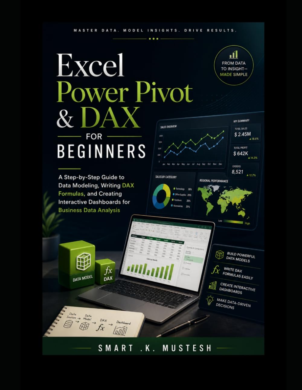 Excel Power Pivot & DAX for Beginners: A Step-by-Step Guide to Data Modeling, Writing DAX Formulas, and Creating Interactive Dashboards for Business Data Analysis