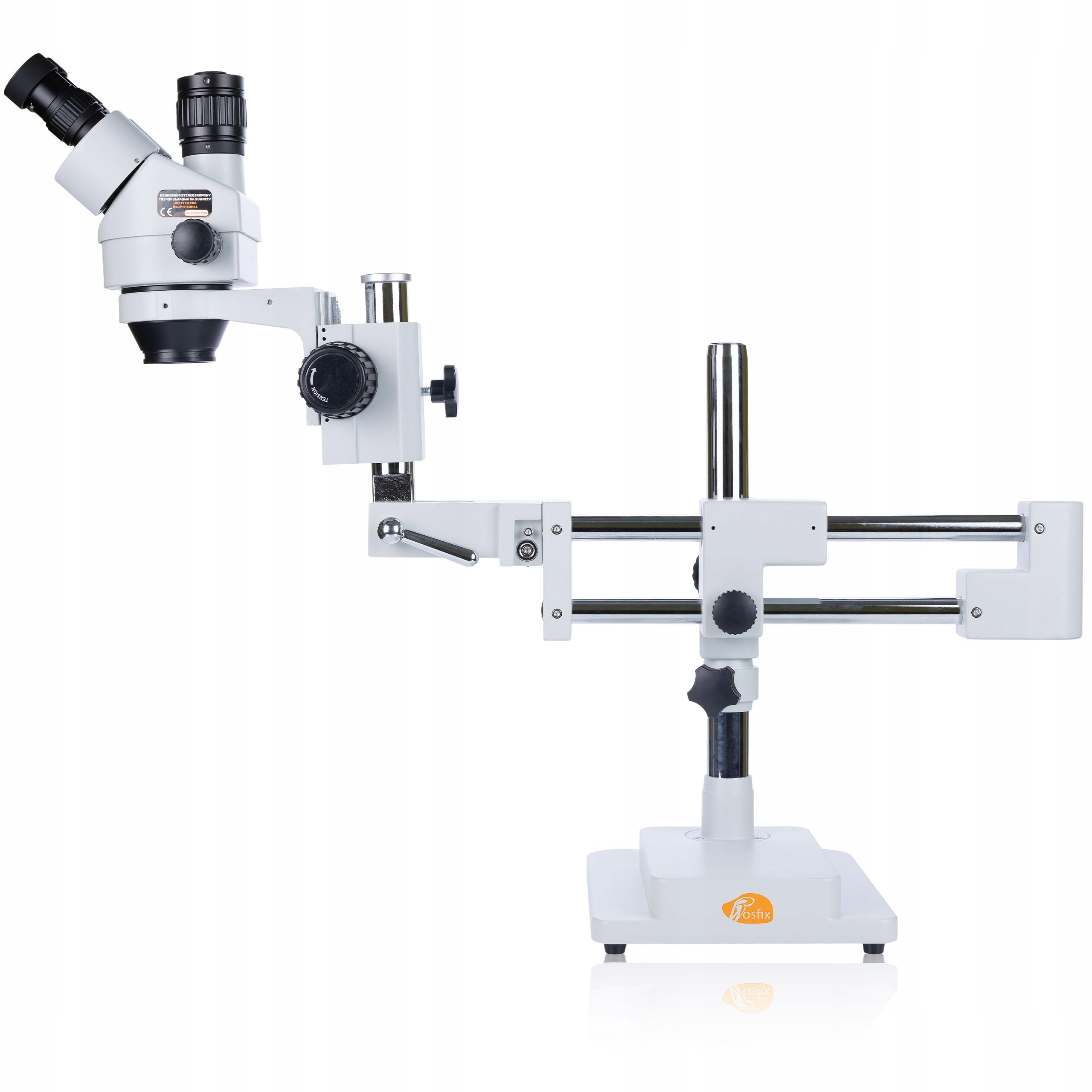 Juego de microscopio estéreo trinocular Jupiter Pro MSJP-T-SDMS1 con 56 luces LED | Ergonómico, 7-45 veces ampliable, giratorio 360°, distancia de trabajo amplia | laboratorio, industria, electrónica