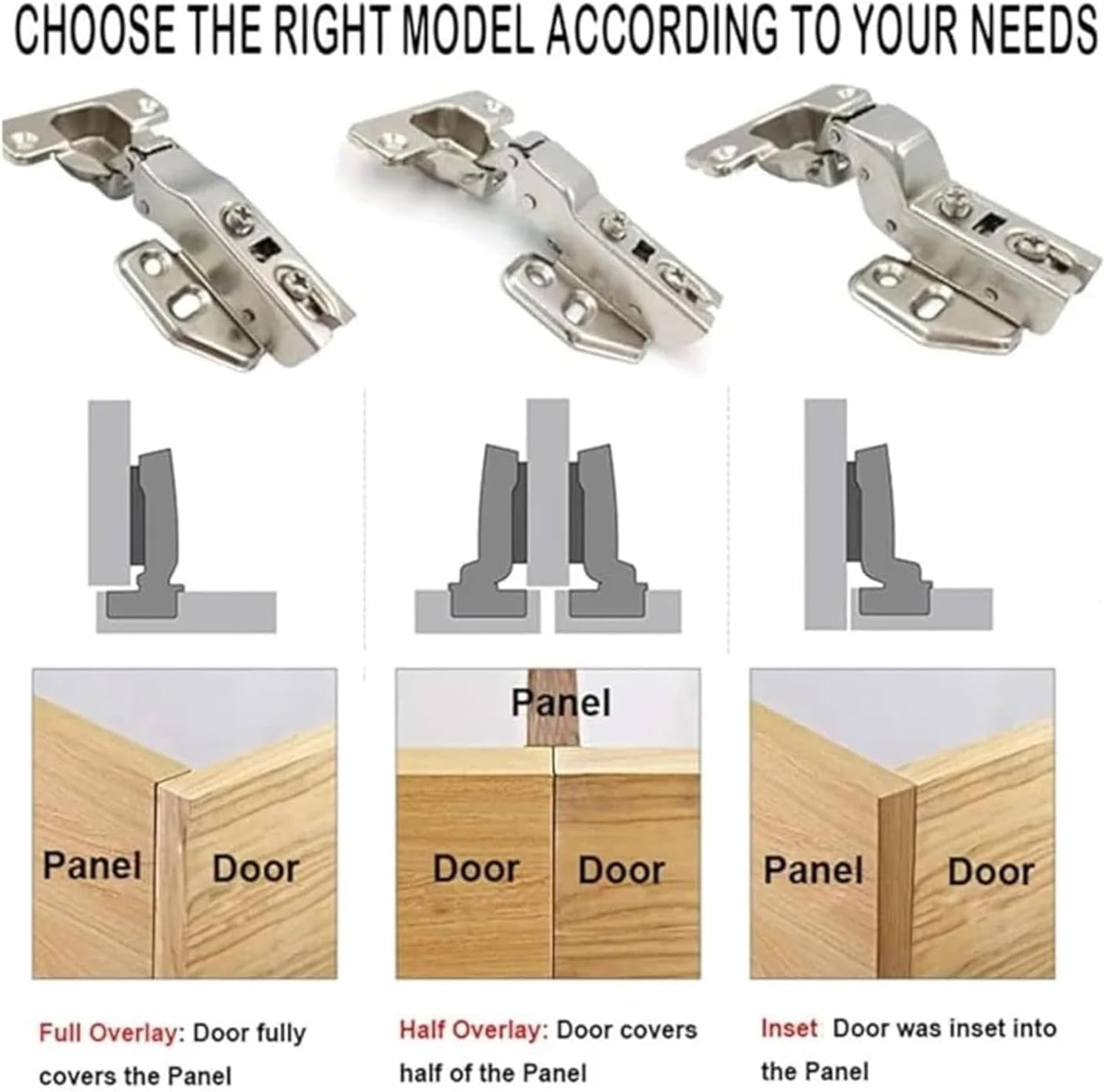 Straight Arm Full Coverage Hinge Door Wardrobe Cushion Automatic Adjustment Off Silent Buffer Damper Hardware Furniture(8Pcs)
