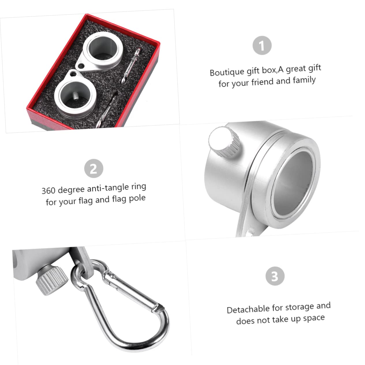 Lot De 15 Clips Pour Mât De Drapeau En Acier Inoxydable - Mousquetons à Ressort Robustes Pour Fixation Extérieure