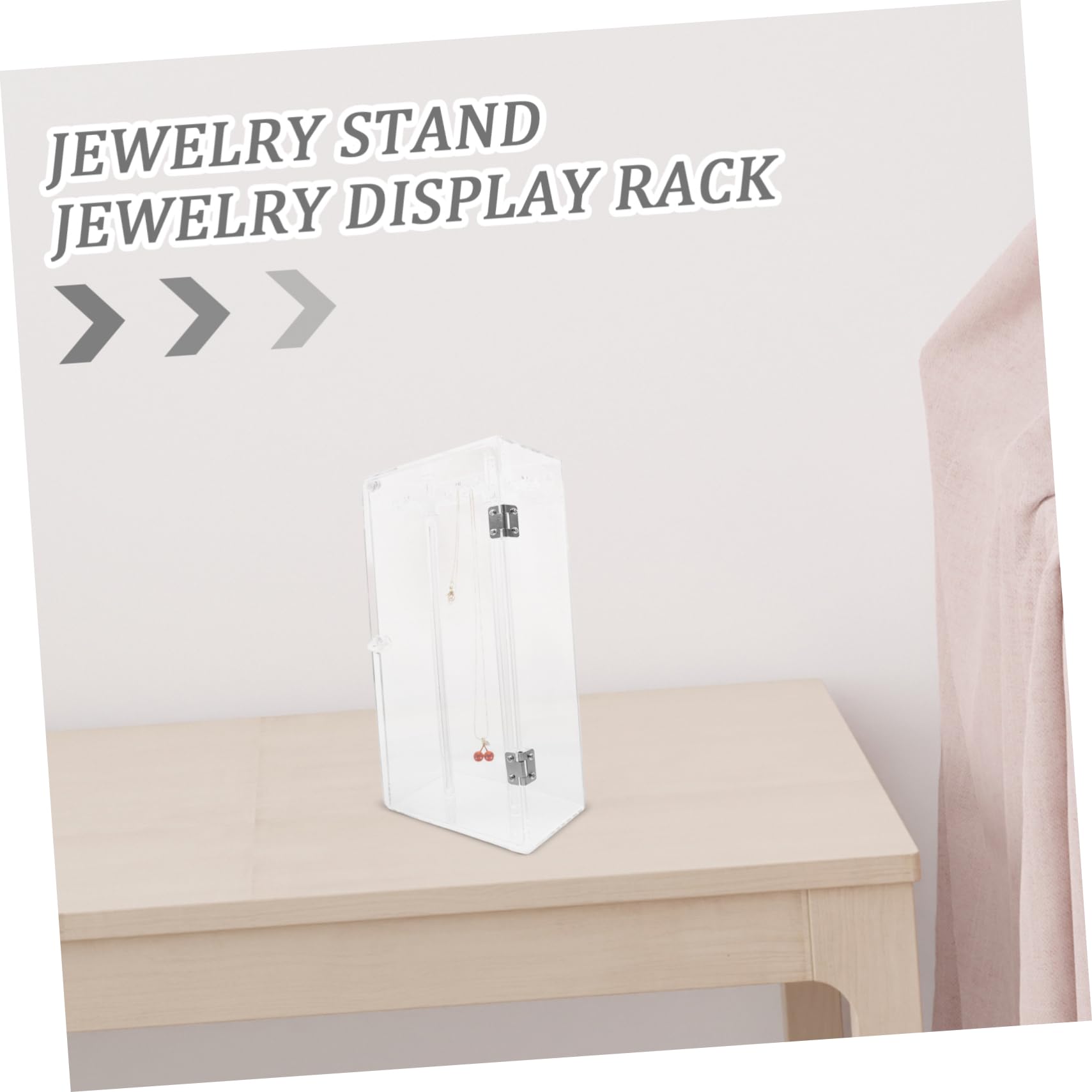 SOLUSTRE Drehbarer Schmuck-organizer Aus Kunststoff Halskettenhalter-display Ringständer Organizer Für Schmuckschatullen Geeignet Für Kommode Badezimmer Waschtisch