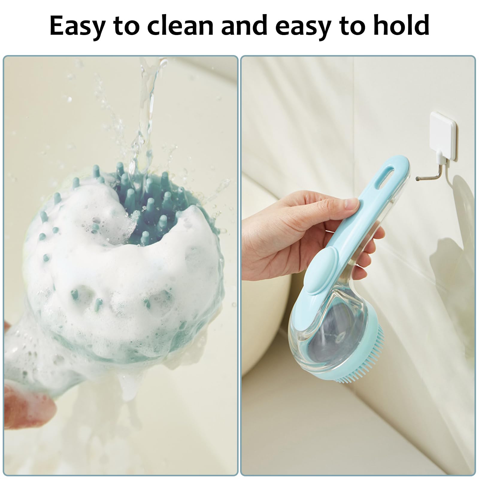 (6 Pcs) ELEGX Pet Grooming Bath Massage Brush with Soap and Shampoo Dispenser Soft Silicone Bristle for Long Short Haired Dogs Cats Shower - image 7