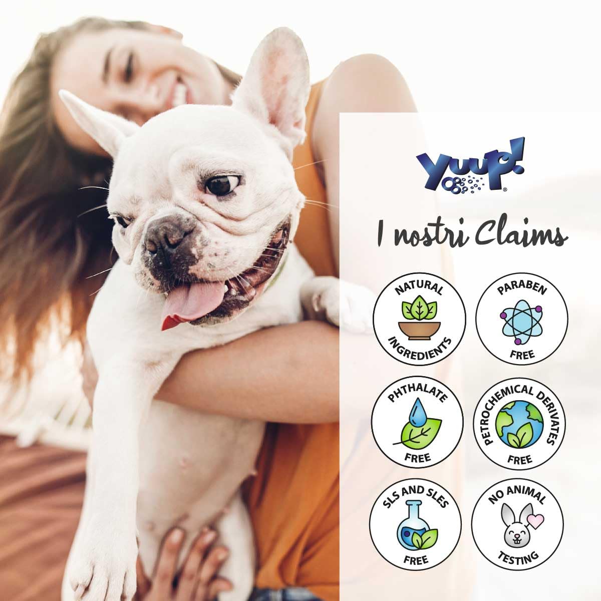 YUUP! - Shampoo per Cani e Gatti Controlla Odore, 500 ml, protegge i manti sporchi e sciupati da smog, fumo e raggi UV, nutre e rafforza il pelo