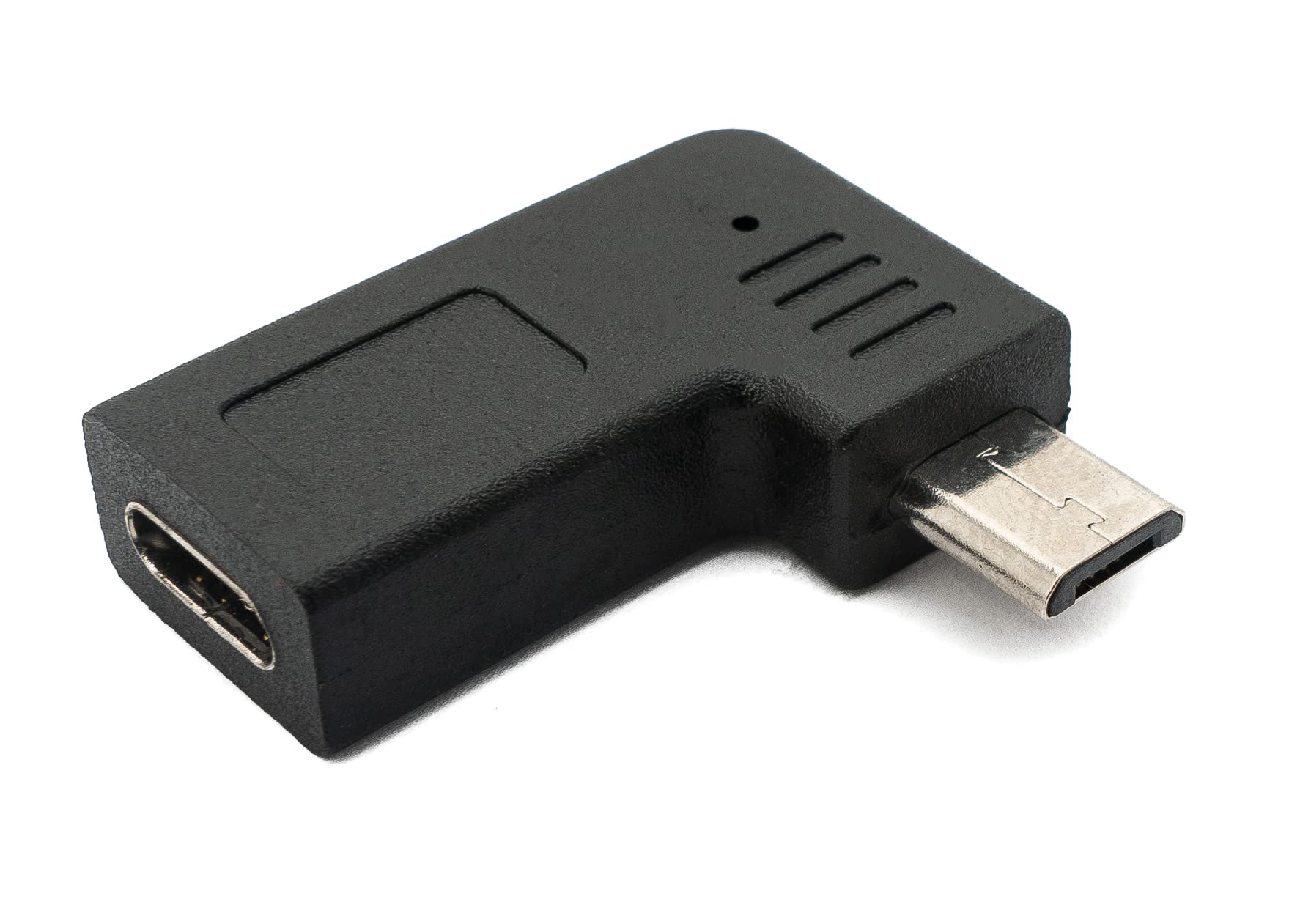 SYSTEM-S Adapter USB 3.1 z gniazdem typu C do 2.0 Micro B wtyk kątowy kabel czarny