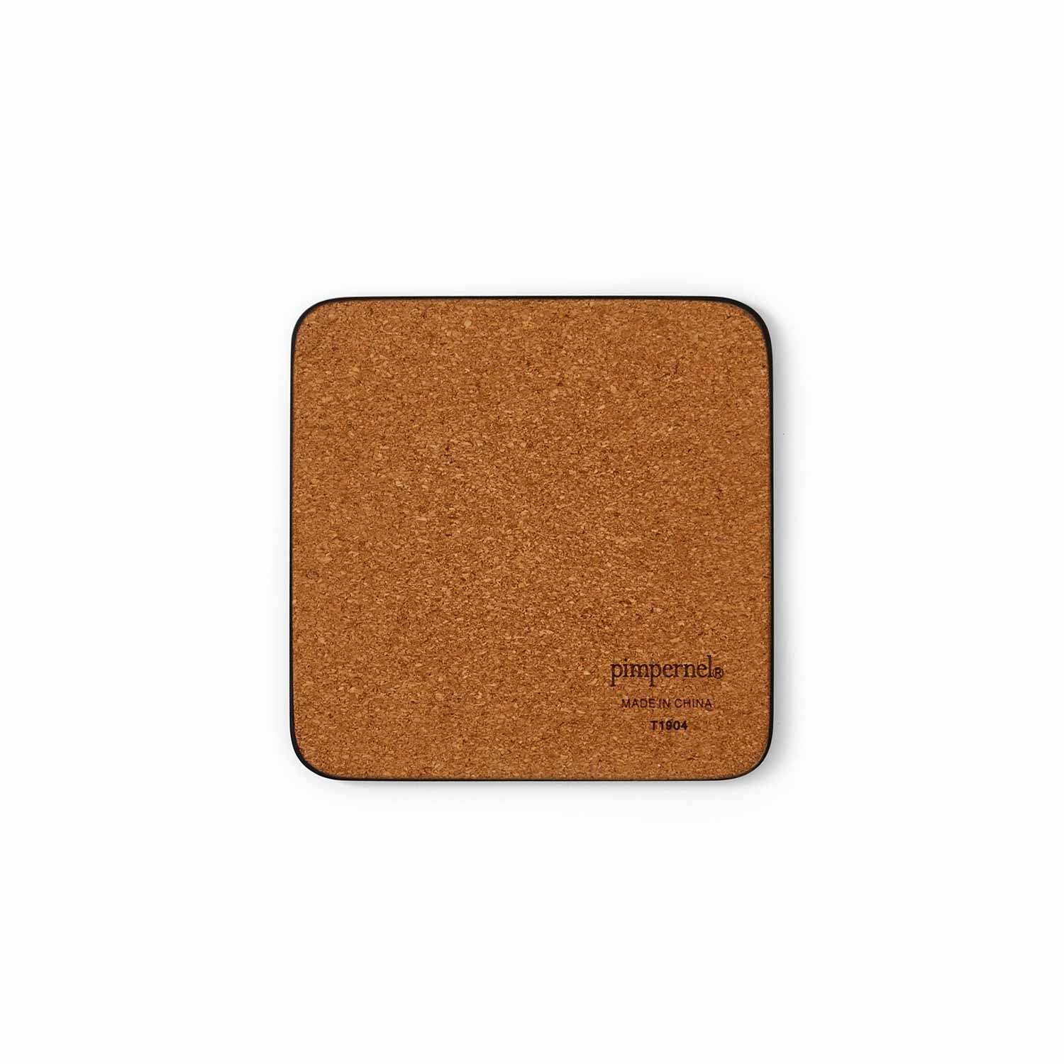 Homdox Pimpernel Sottobicchieri Wrendale Designs, Set Da 6 In MDF Con Retro In Sughero, 10,5x10,5 Cm, Multicolore, Resistente Al Calore