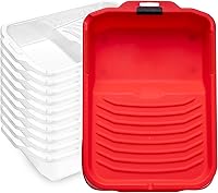 MisterRui 9 Inch Paint Tray with 10 Liners, 11 Pack - Durable Thickened Plastic Roller Tray, Magnetic Holder, Non-Slip for DIY Painting